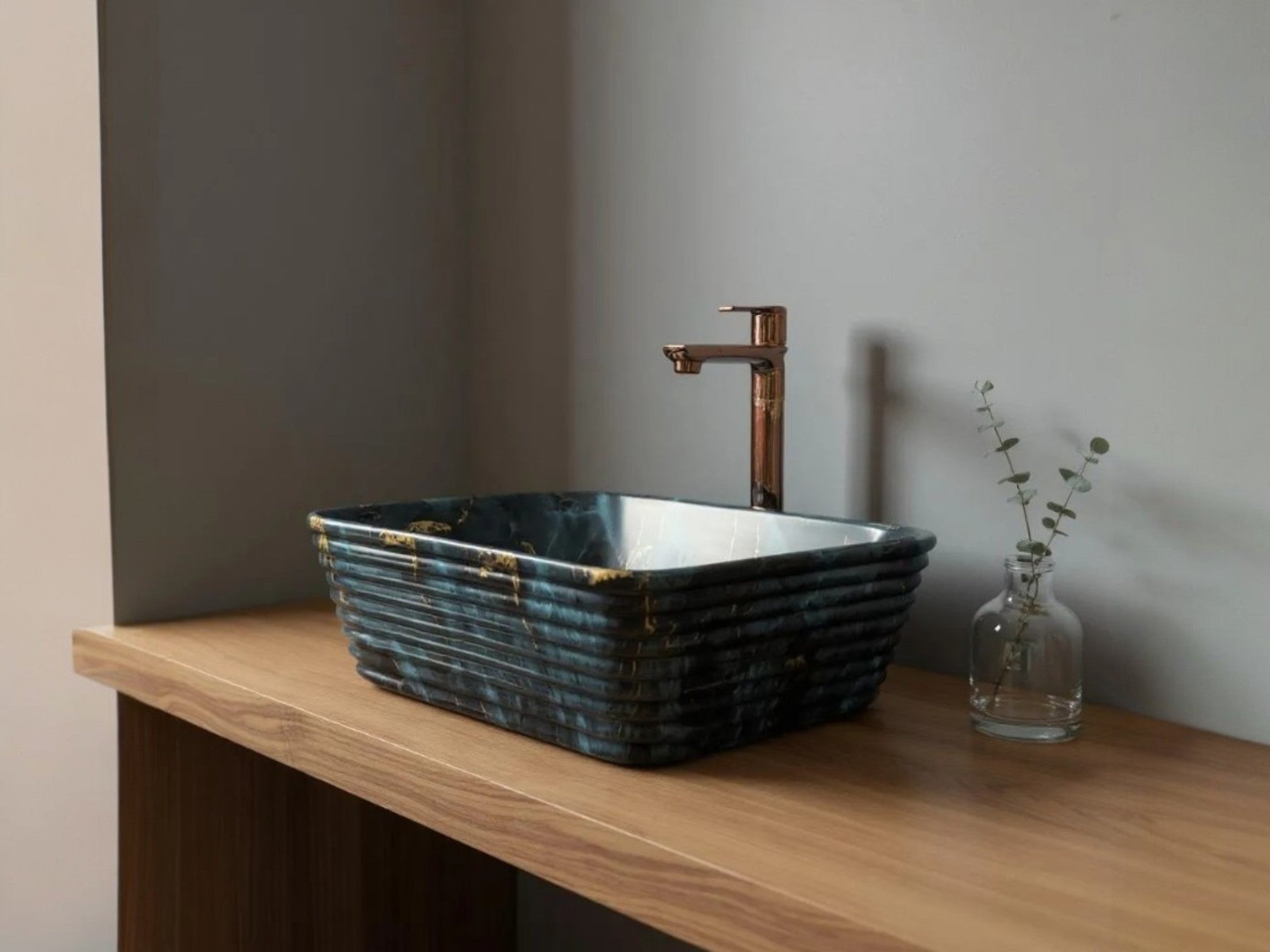 Delta Premium Designer Ceramic Wash basin Matt Finish (M78-Matt) (20x15x5)(M78-Matt) Table Top Basin (Multicolor)