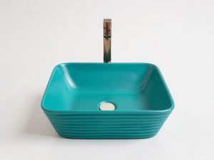 Delta Premium Designer Ceramic Wash basin Matt Finish (Green-Matt) (20x15x5)(Green-Matt) Table Top Basin (Multicolor)
