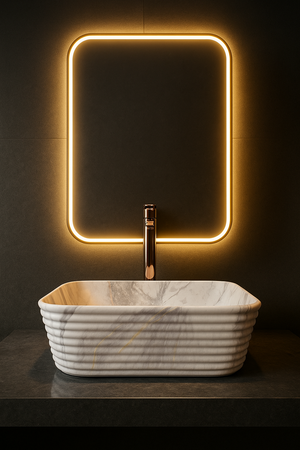 Delta Premium Designer Ceramic Wash basin Matt Finish Bruno (M07-Matt) (20x15x5)(M07-Matt) Table Top Basin (Multicolor)