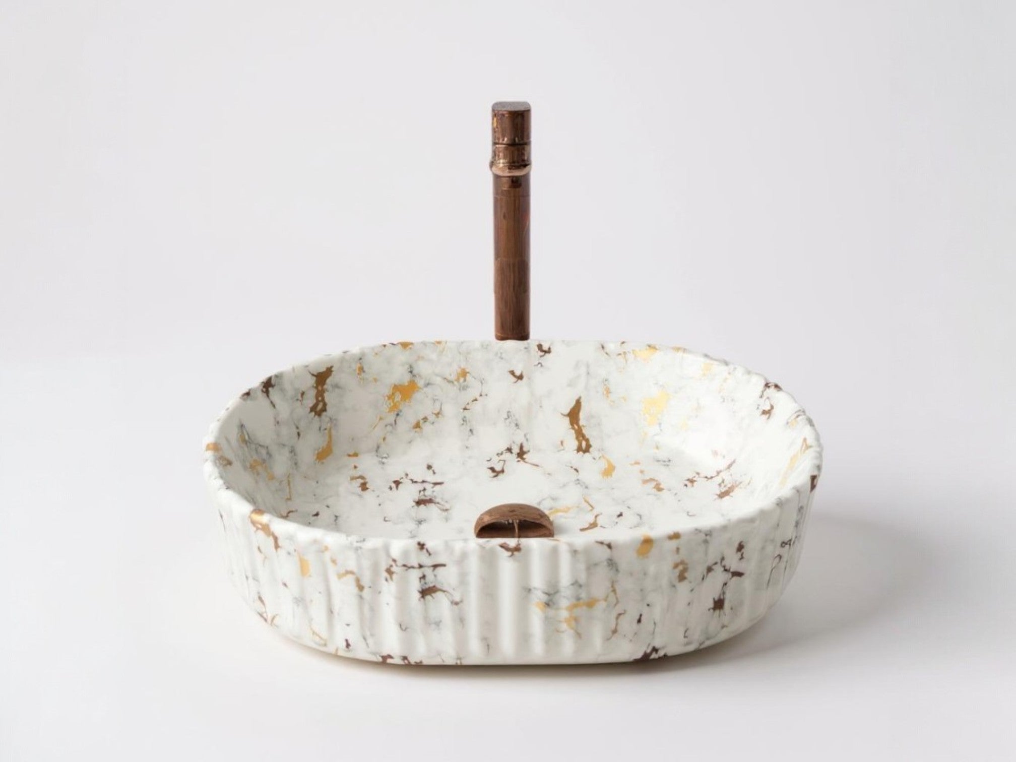 DELTA Designer Premium Ceramic Wash Basin(HR-Line) (19.5*13*5)(HR-Line 1001)Matt Table Top Basin  (Multicolor)