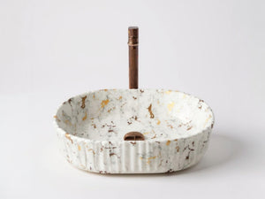 DELTA Designer Premium Ceramic Wash Basin(HR-Line) (19.5*13*5)(HR-Line 1001)Matt Table Top Basin  (Multicolor)