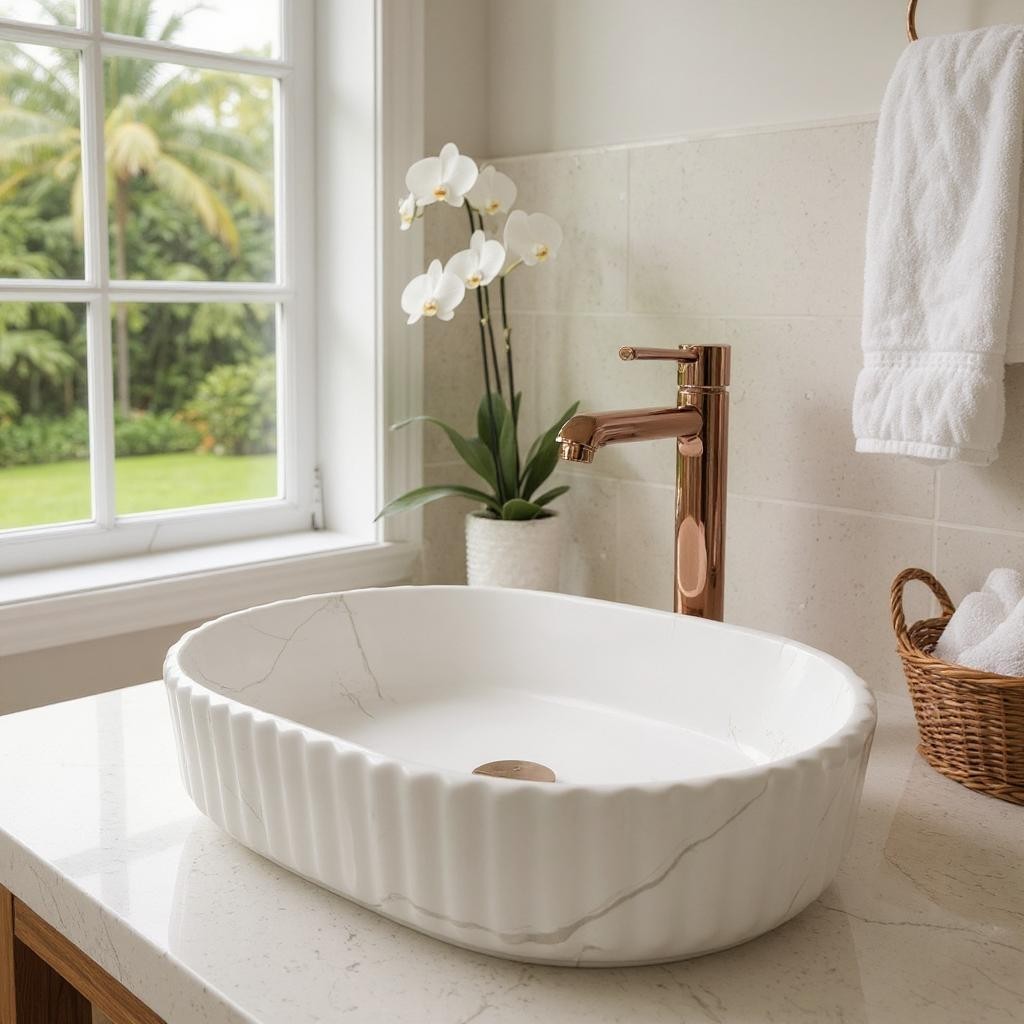 DELTA Premium Designer Ceramic Wash basin (M02-Matt) (19.5x13x5)(M02-Matt) Table Top Basin (Multicolor)