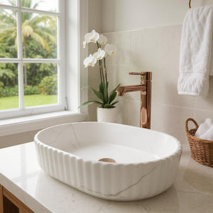 DELTA Premium Designer Ceramic Wash basin (M02-Matt) (19.5x13x5)(M02-Matt) Table Top Basin (Multicolor)