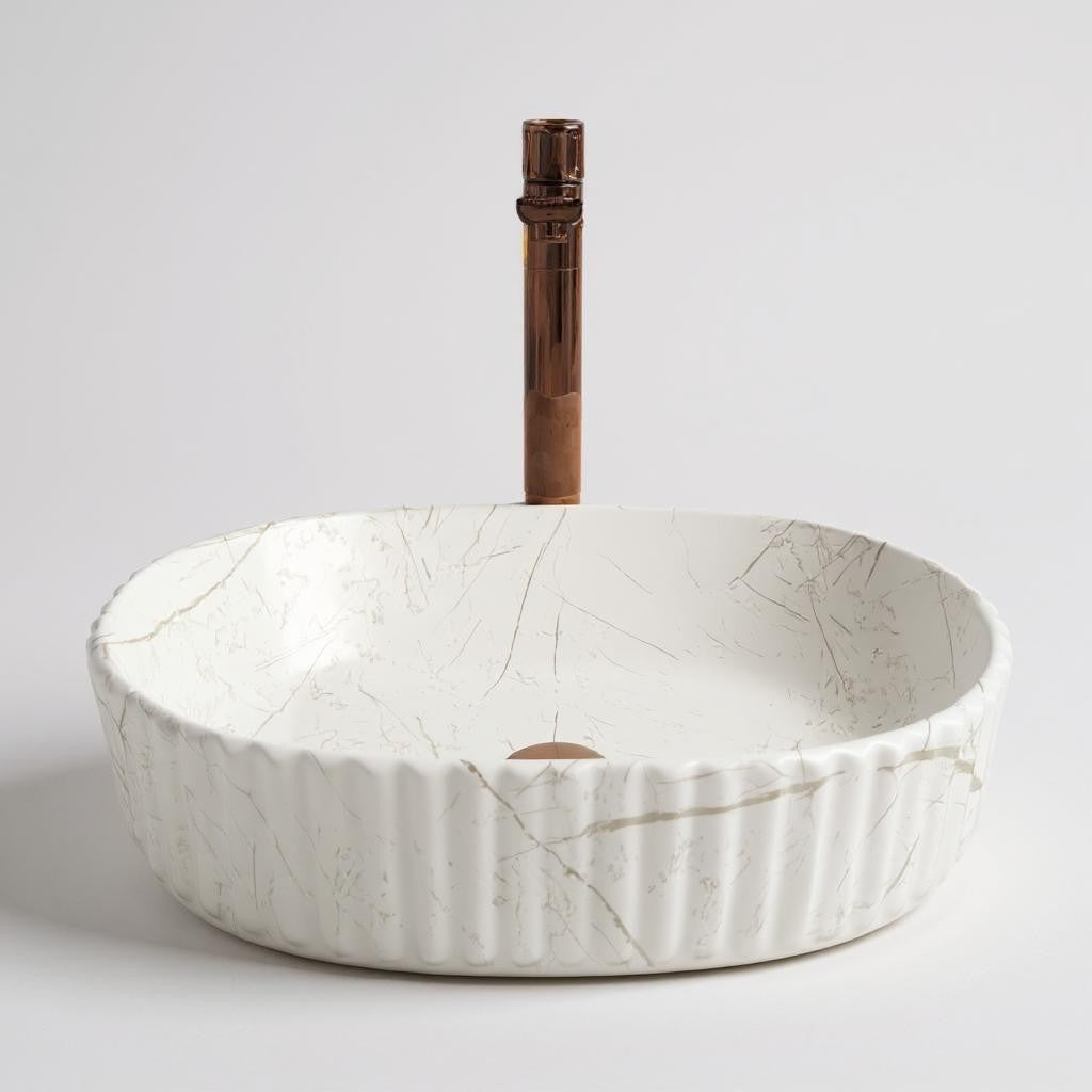 DELTA Premium Designer Ceramic Wash basin (M02-Matt) (19.5x13x5)(M02-Matt) Table Top Basin (Multicolor)
