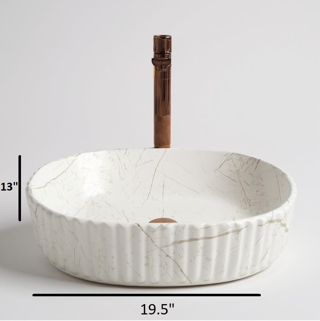 DELTA Premium Designer Ceramic Wash basin (M02-Matt) (19.5x13x5)(M02-Matt) Table Top Basin (Multicolor)