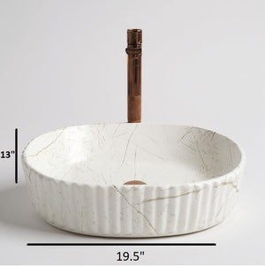 DELTA Premium Designer Ceramic Wash basin (M02-Matt) (19.5x13x5)(M02-Matt) Table Top Basin (Multicolor)