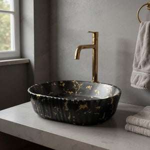 DELTA Premium Designer Ceramic Wash basin(M24-Matt) (19.5x13x5)(M24-Matt) Table Top Basin (Multicolor)