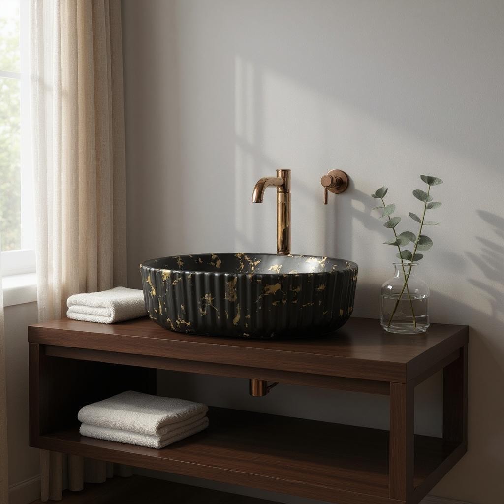 DELTA Premium Designer Ceramic Wash basin(M24-Matt) (19.5x13x5)(M24-Matt) Table Top Basin (Multicolor)