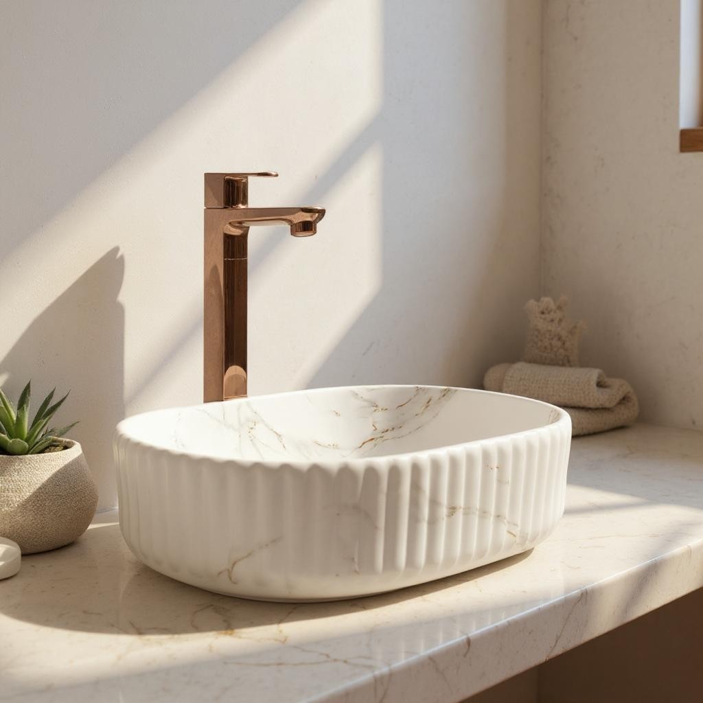 DELTA Premium Designer Ceramic Wash basin (M34-Matt) (19.5x13x5)(M34-Matt) Table Top Basin (Multicolor)