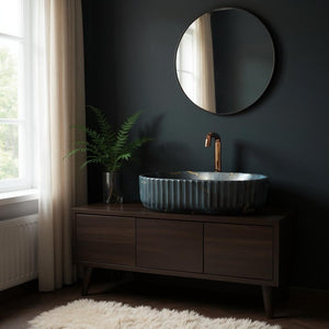 DELTA Premium Designer Ceramic Wash basin HR-Line(M78-Matt) (19.5x13x5)(M78-Matt) Table Top Basin (Multicolor)