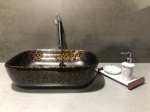 DELTA Designer Ceramic Wash basin (18*13*5)(M57) Table Top Basin  (Black)