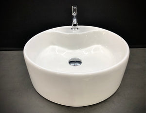 Delta Premium Designer Ceramic Wash Basin(White) with Waste Pipe & Coupling set (17*17*5)(White) Table Top Basin  (White)