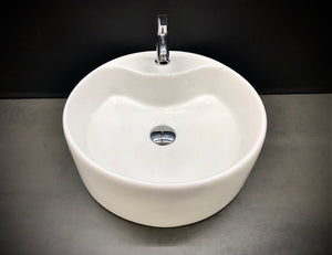 Delta Premium Designer Ceramic Wash Basin(White) with Waste Pipe & Coupling set (17*17*5)(White) Table Top Basin  (White)