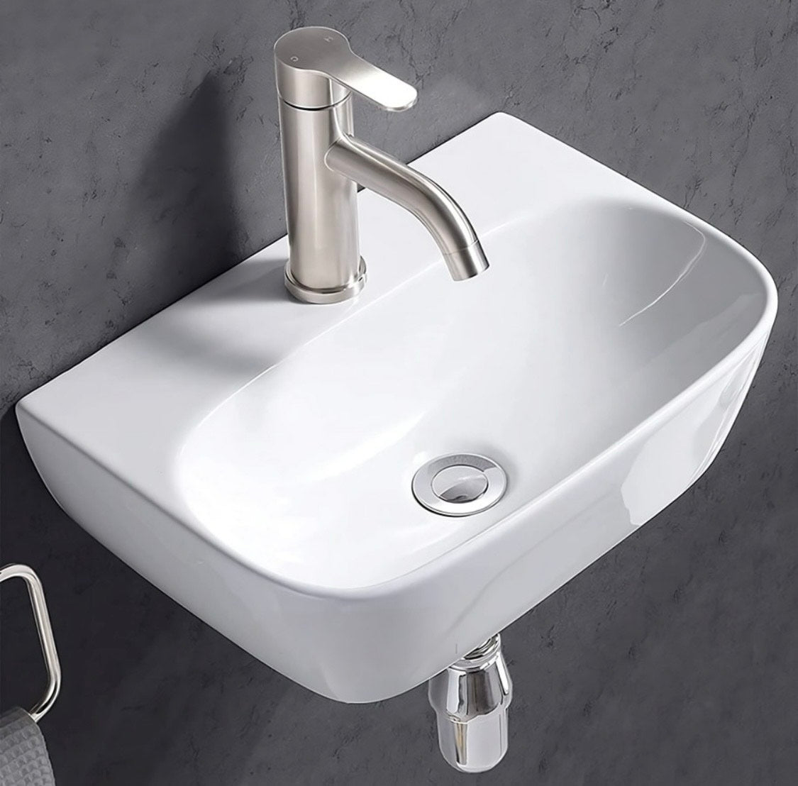 Delta 2 in 1 Table Top & Wall Hung Designer Wash Basin(White) DD2 with Waste Pipe & Coupling set (16*12*5)(25) Wall Hung Basin(Multicolor) (Copy)