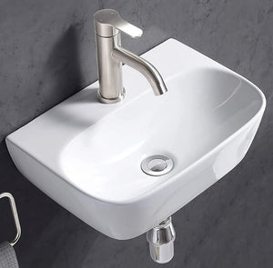 Delta 2 in 1 Table Top & Wall Hung Designer Wash Basin(White) DD2 with Waste Pipe & Coupling set (16*12*5)(25) Wall Hung Basin(Multicolor) (Copy)