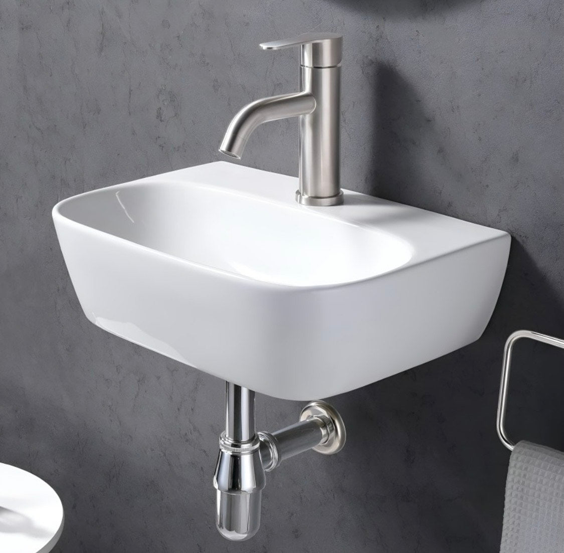 Delta 2 in 1 Table Top & Wall Hung Designer Wash Basin(White) DD2 with Waste Pipe & Coupling set (16*12*5)(25) Wall Hung Basin(Multicolor) (Copy)