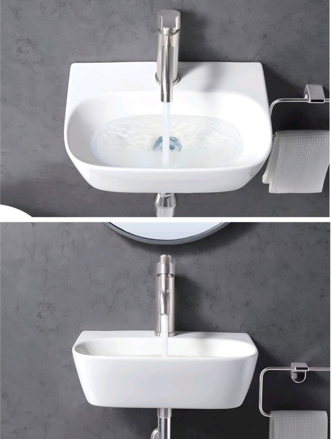 Delta 2 in 1 Table Top & Wall Hung Designer Wash Basin(White) DD2 with Waste Pipe & Coupling set (16*12*5)(25) Wall Hung Basin(Multicolor) (Copy)