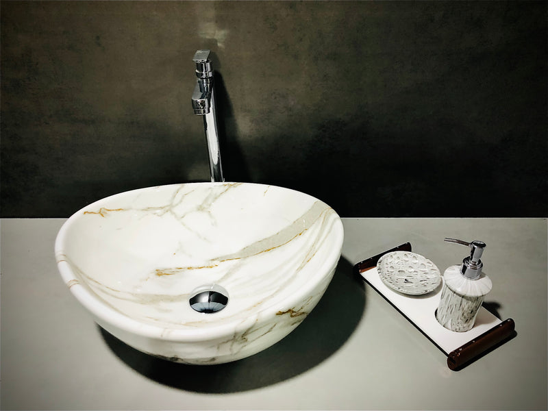 DELTA Premium Designer Ceramic Wash Basin(GJ0034) (17x13.5x6) Table Top Basin  (White)