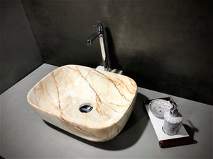 DELTA Premium Designer Ceramic Wash Basin Matt with Waste Pipe & Coupling Set (18*13*5)(M-63) Table Top Basin