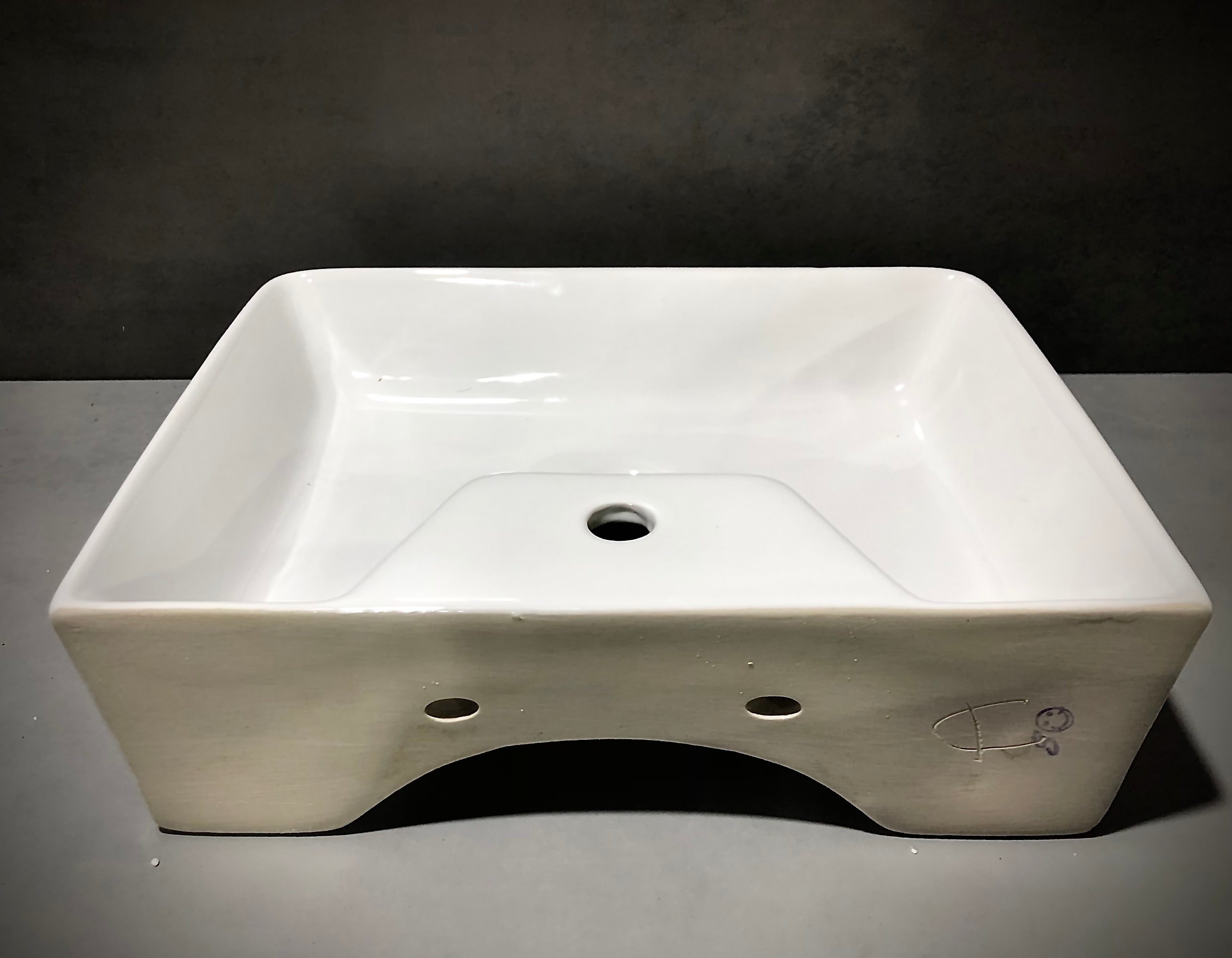 Delta 2 in 1 Table Top & Wall Mount Ceramic Wash Basin with Waste Pipe & Coupling set White(16*12*5) Wall Hung Basin  (White)