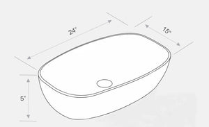 DELTA Premium Designer Ceramic Wash basin Finish (M75) (24x15x5) Table Top Basin (Multicolor)