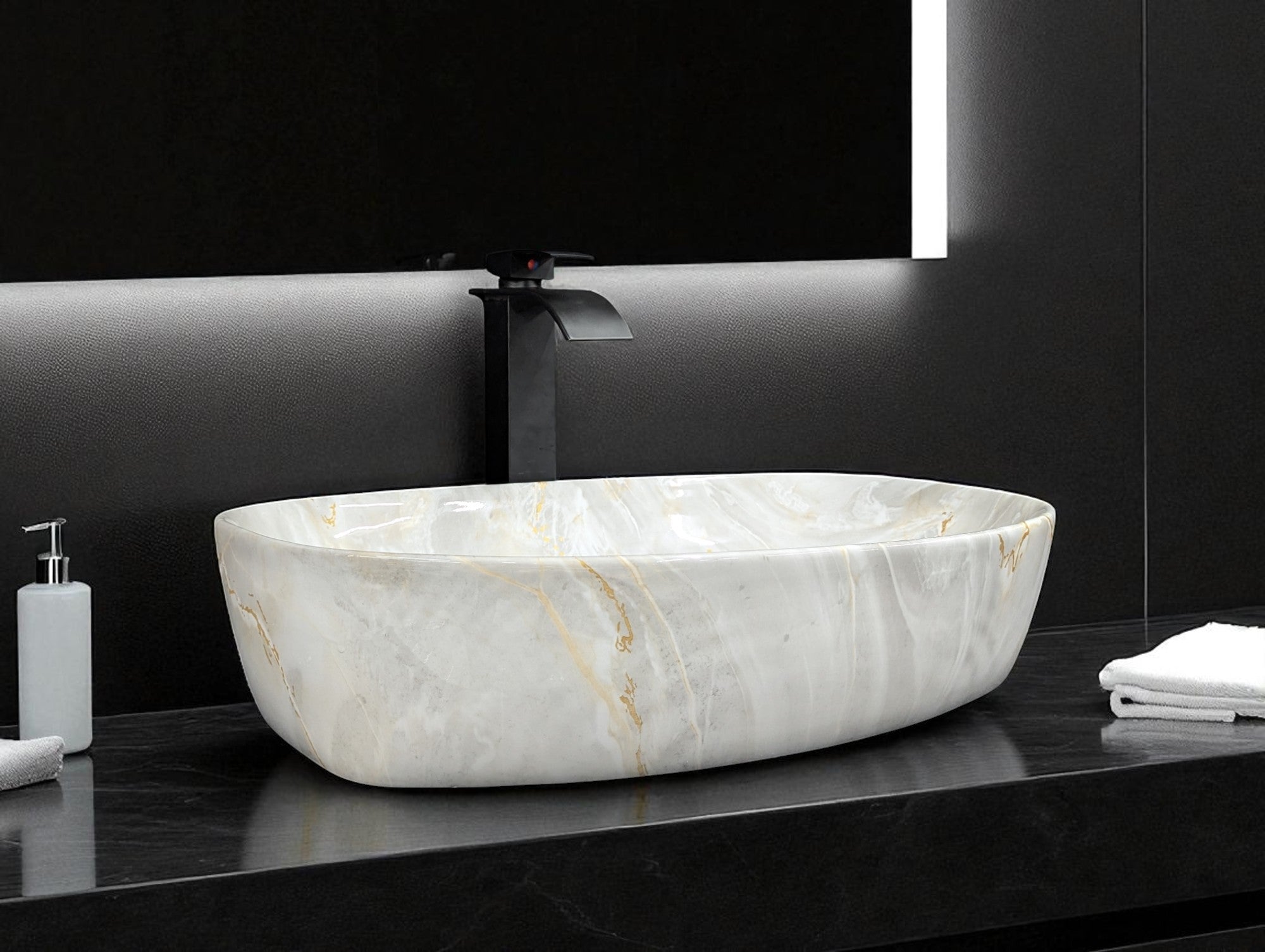 DELTA Premium Designer Ceramic Wash basin Finish (M70) (24x15x5) Table Top Basin (Multicolor)