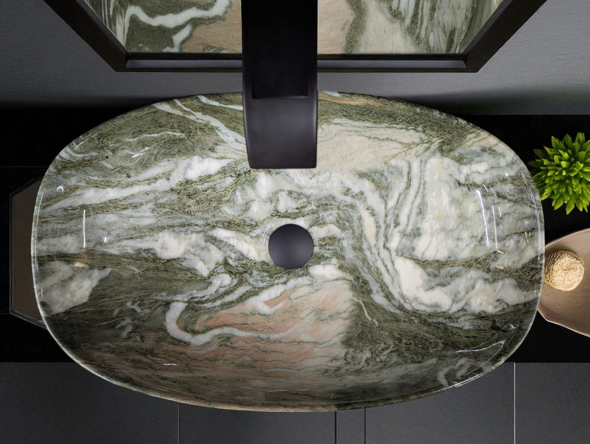 DELTA Premium Designer Ceramic Wash basin Finish (M75) (24x15x5) Table Top Basin (Multicolor)