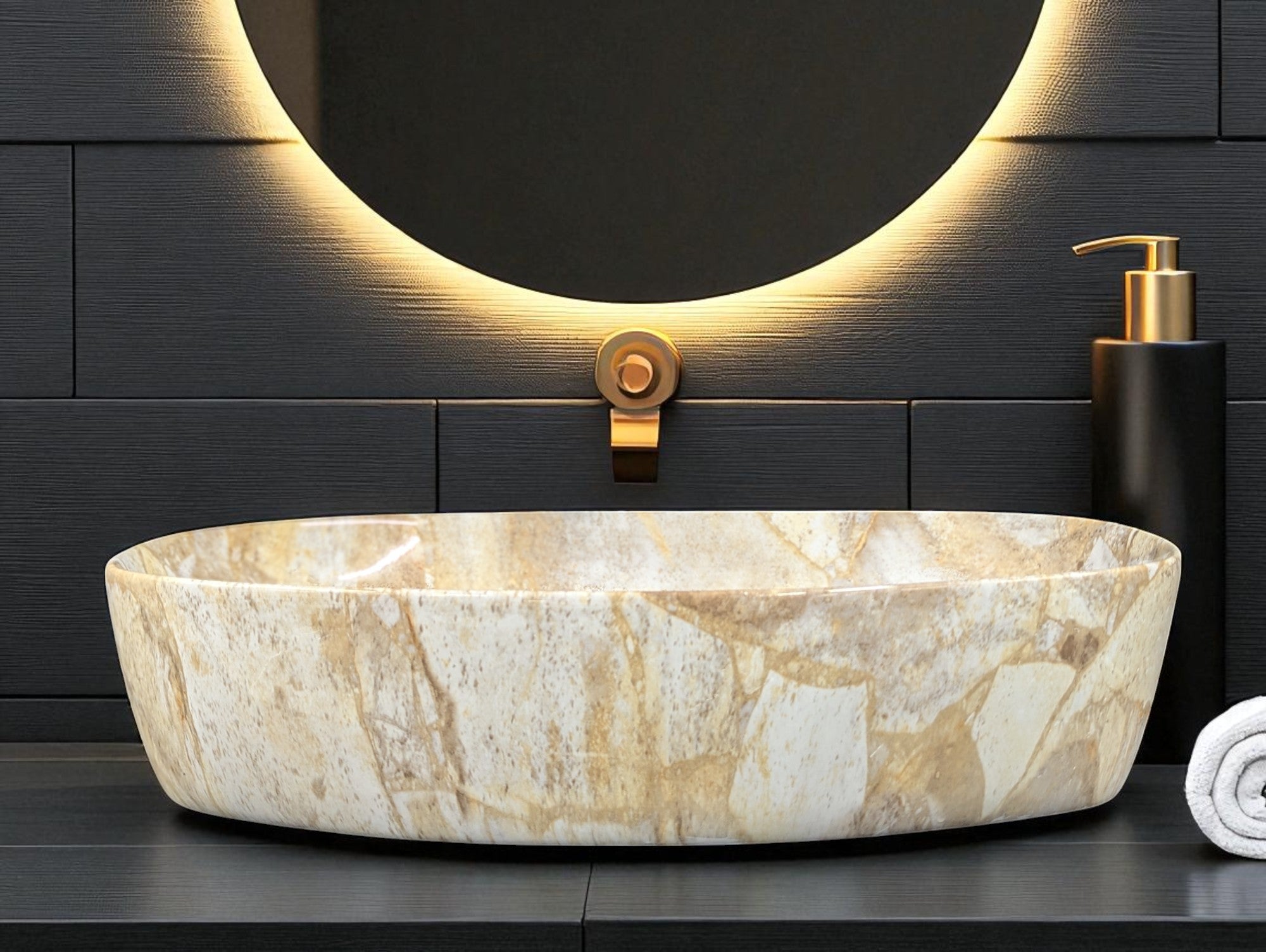 DELTA Premium Designer Ceramic Wash basin Finish (M99) (24x15x5) Table Top Basin (Multicolor)