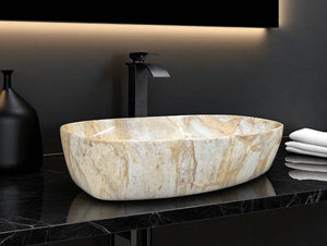 DELTA Premium Designer Ceramic Wash basin Finish (M99) (24x15x5) Table Top Basin (Multicolor)