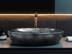 DELTA Premium Designer Ceramic Wash basin Matt Finish (M78) (24x15x5)(M78) Table Top Basin (Multicolor)