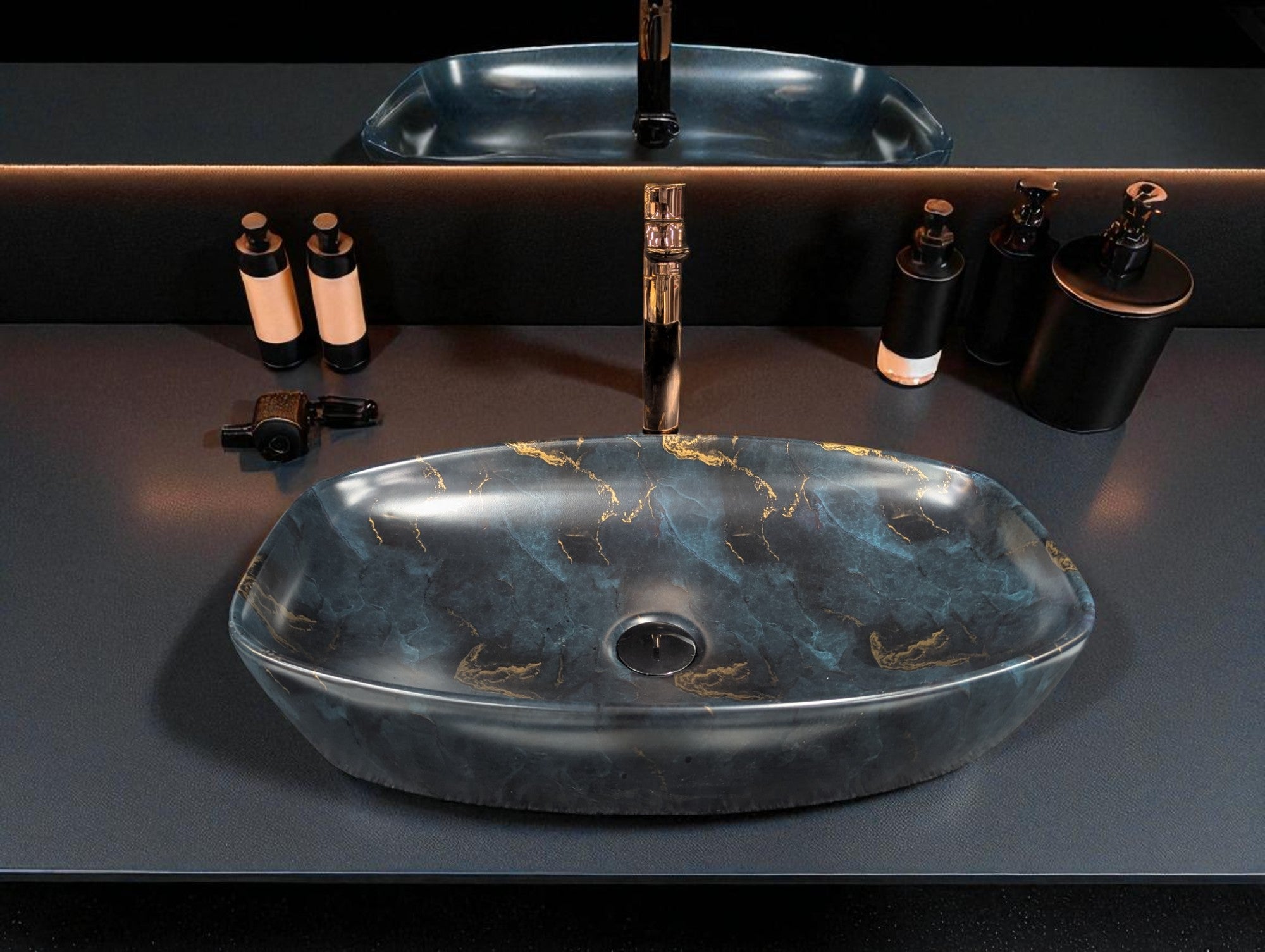 DELTA Premium Designer Ceramic Wash basin Matt Finish (M78) (24x15x5)(M78) Table Top Basin (Multicolor)