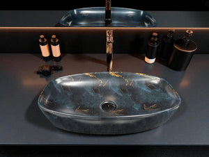 DELTA Premium Designer Ceramic Wash basin Matt Finish (M78) (24x15x5)(M78) Table Top Basin (Multicolor)