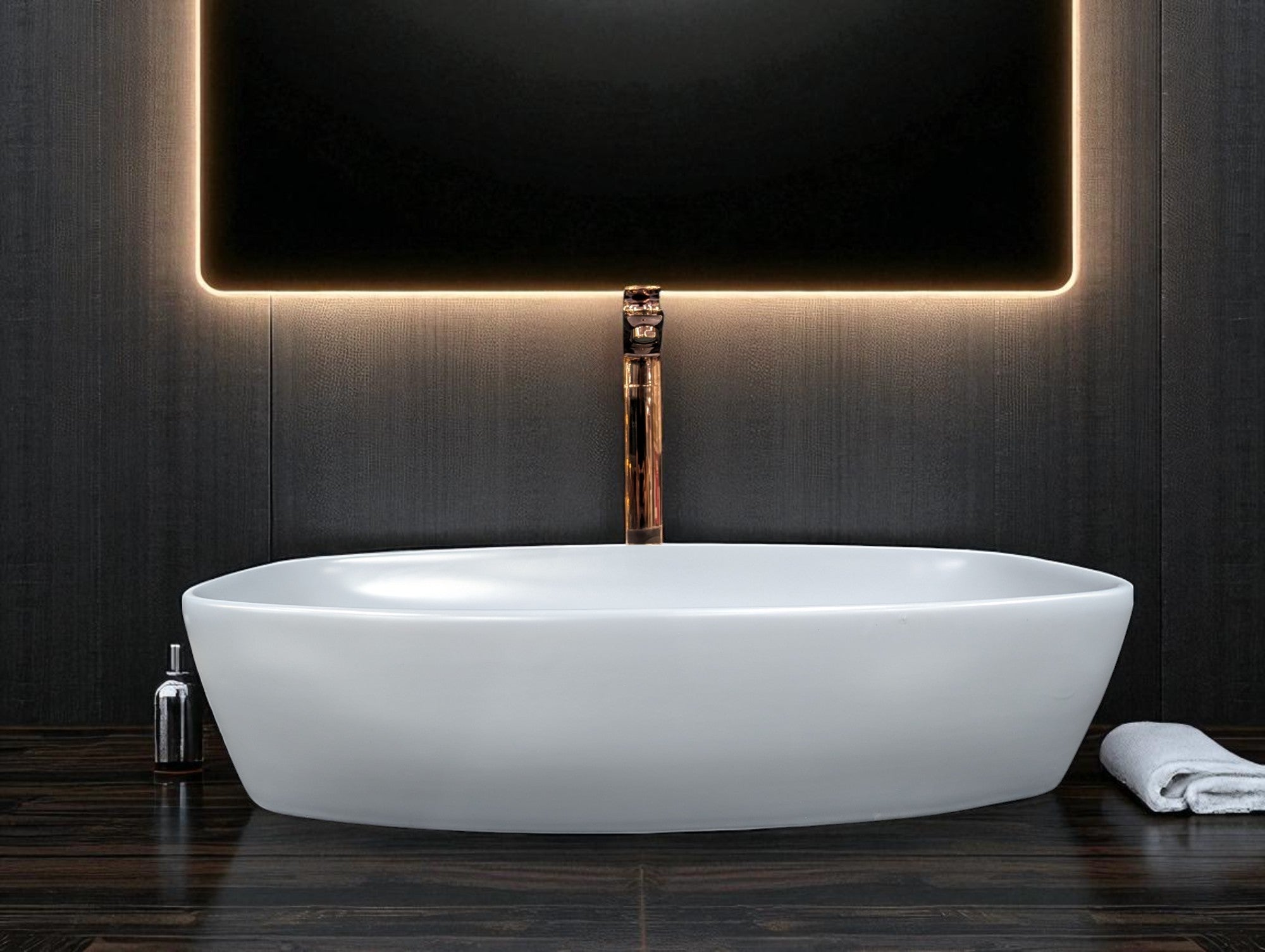 DELTA Premium Designer Ceramic Wash basin Matt Finish (Grey) (24x15x5) Table Top Basin (Multicolor)