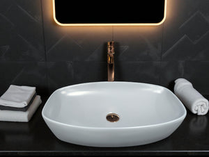 DELTA Premium Designer Ceramic Wash basin Matt Finish (Grey) (24x15x5) Table Top Basin (Multicolor)