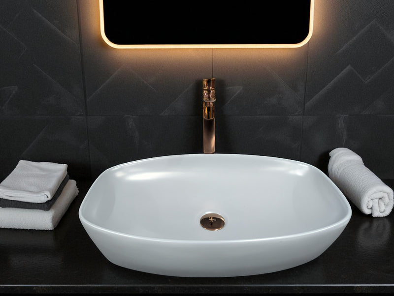 DELTA Premium Designer Ceramic Wash basin Matt Finish (Grey) (24x15x5) Table Top Basin (Multicolor)
