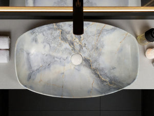 DELTA Premium Designer Ceramic Wash basin Finish (M49) (24x15x5)(M49) Table Top Basin (Multicolor) (Copy)