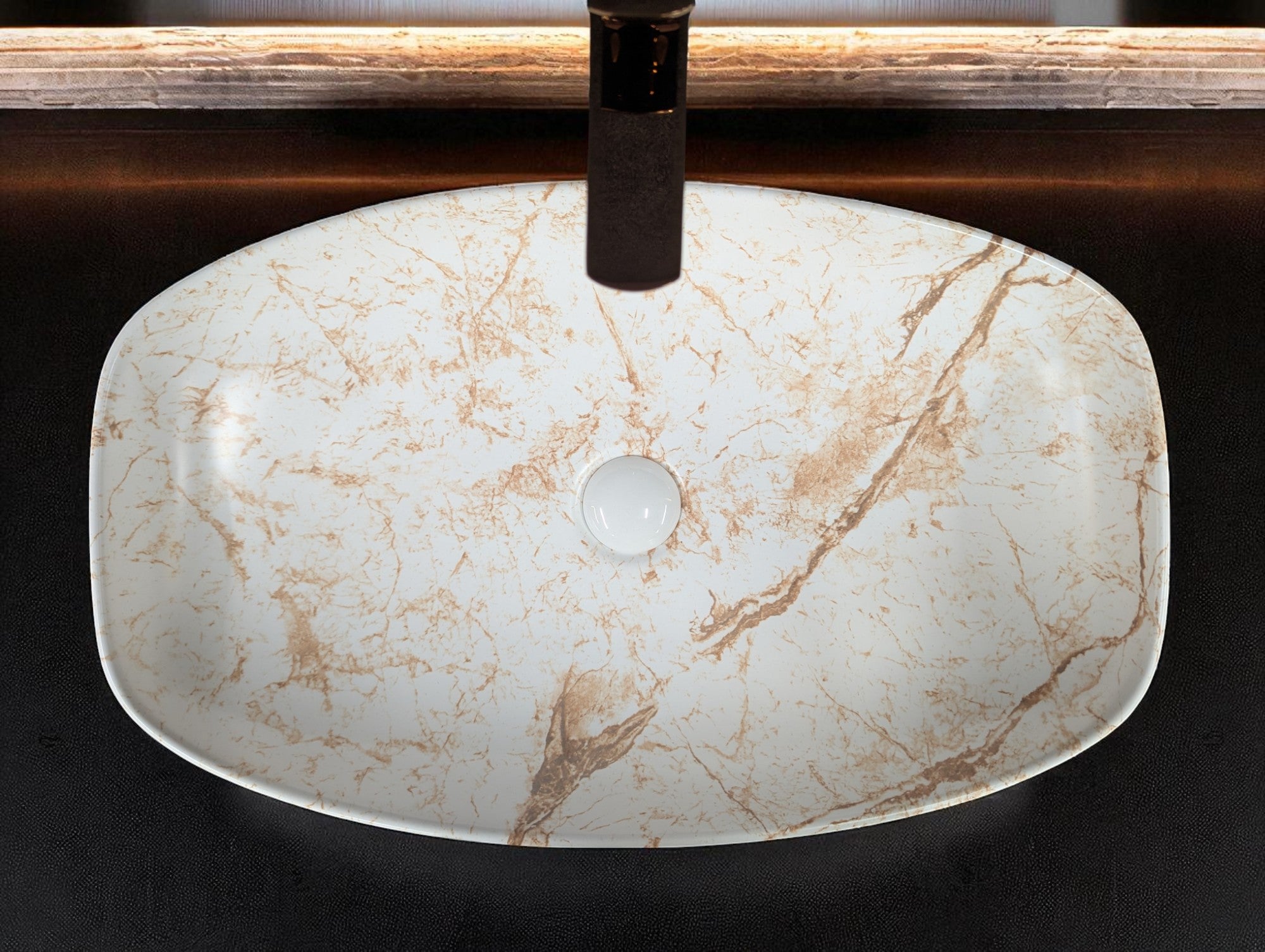 DELTA Premium Designer Ceramic Wash basin Finish (M10) (24x15x5)(M10) Table Top Basin (Multicolor)