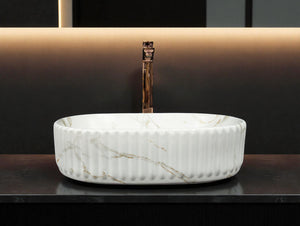 DELTA Premium Designer Ceramic Wash basin (M34-Matt) (19.5x13x5)(M34-Matt) Table Top Basin (Multicolor)