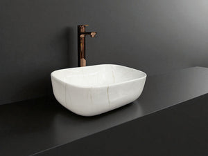 DELTA Table Top Premium Designer Ceramic Wash Basin(M02) (18*13*5)(M02) Table Top Basin (White)