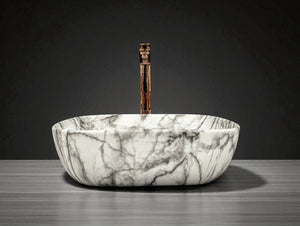 DELTA Table Top Premium Designer Ceramic Wash Basin(M04) Designer Wash Basin RJ-1004 Table Top Basin (White)