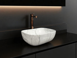 DELTA Premium Designer Ceramic Wash Basin(08) Designer Wash Basin(0008) Table Top Basin  (White & Gray)