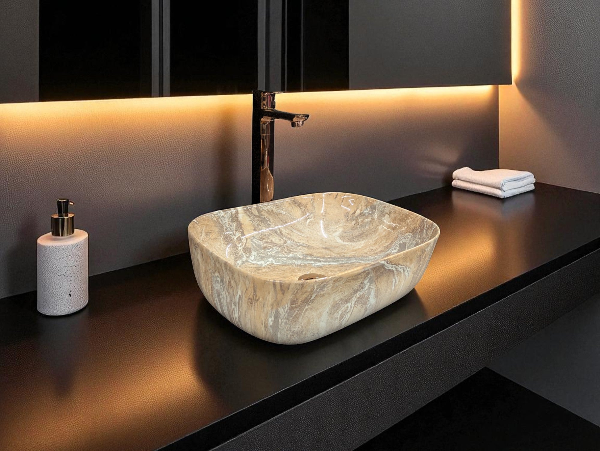 DELTA Premium Designer Ceramic Wash Basin(0018) (18x13x5)(0018) Table Top Basin (White)