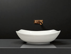 DELTA Premium Designer Ceramic Wash basin Finish (White) (22x15x5) Table Top Basin (Multicolor)