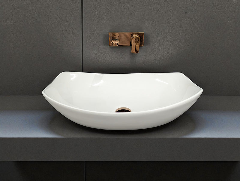 DELTA Premium Designer Ceramic Wash basin Finish (White) (22x15x5) Table Top Basin (Multicolor)