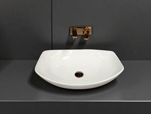 DELTA Premium Designer Ceramic Wash basin Finish (White) (22x15x5) Table Top Basin (Multicolor)