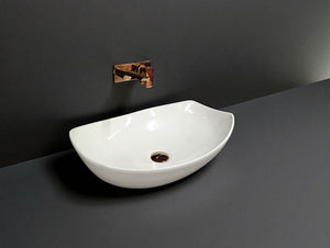 DELTA Premium Designer Ceramic Wash basin Finish (White) (22x15x5) Table Top Basin (Multicolor)