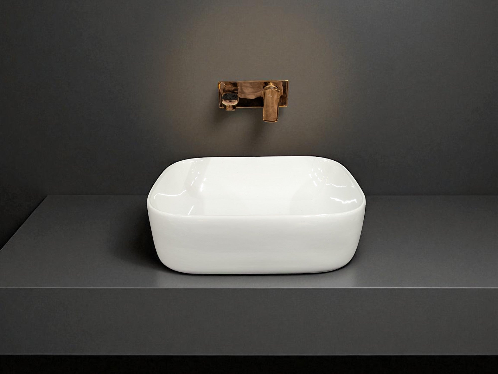 Delta Premium White Ceramic Wash Basin with Waste Pipe & Coupling set (16x12x6)(White) Table Top Basin  (White)
