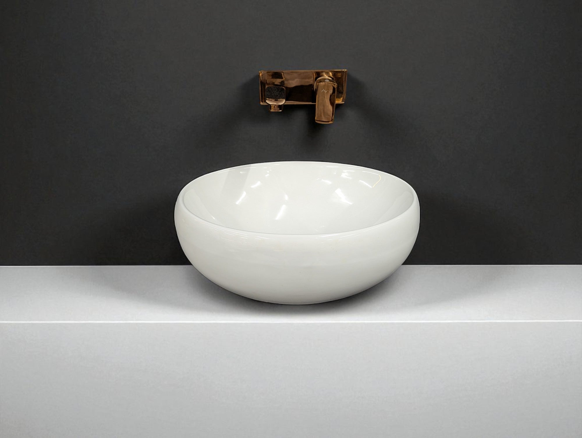Delta Premium White Table Top Designer Wash Basin(White) (16*12*5)(UPD-White)