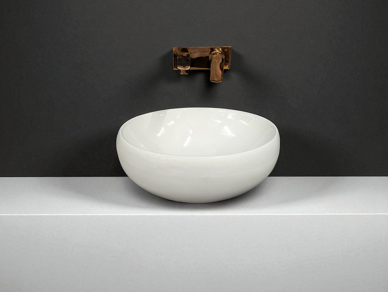 Delta Premium White Table Top Designer Wash Basin(White) (16*12*5)(UPD-White)