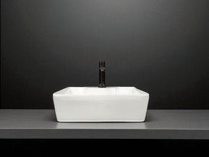 Delta 2 in 1 Table Top & Wall Mount Ceramic Wash Basin White(16*12*5) Wall Hung Basin (White)